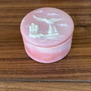 Vintage Design Gifts Incolay Trinket Jewelry Box Pink